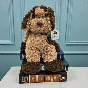 Retired JellyCat Small Bunglie Dog w/Tags #BUS6D - Rare Stuffed Animal Toy Plush